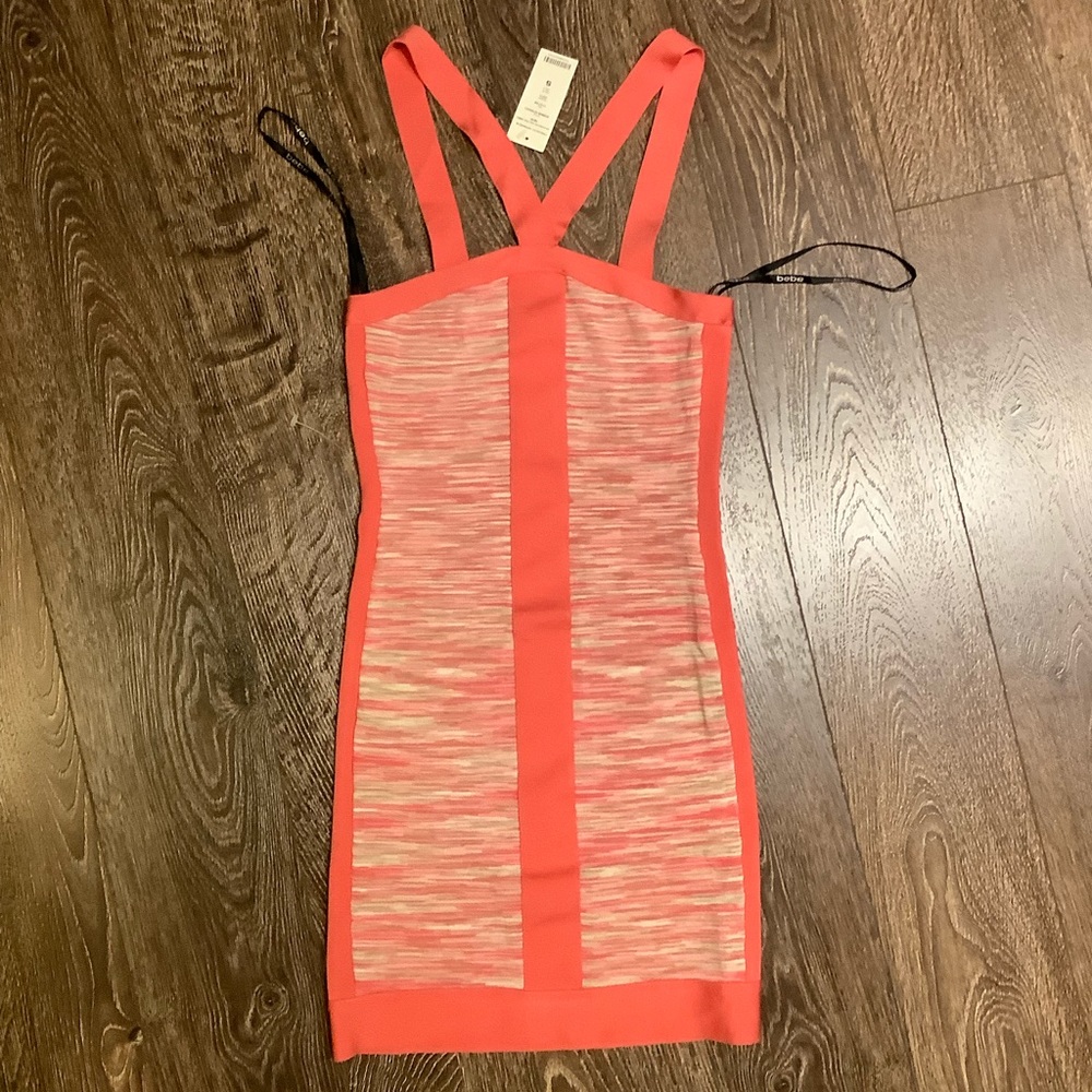 bebe NWT Peach Bandage Dress size S